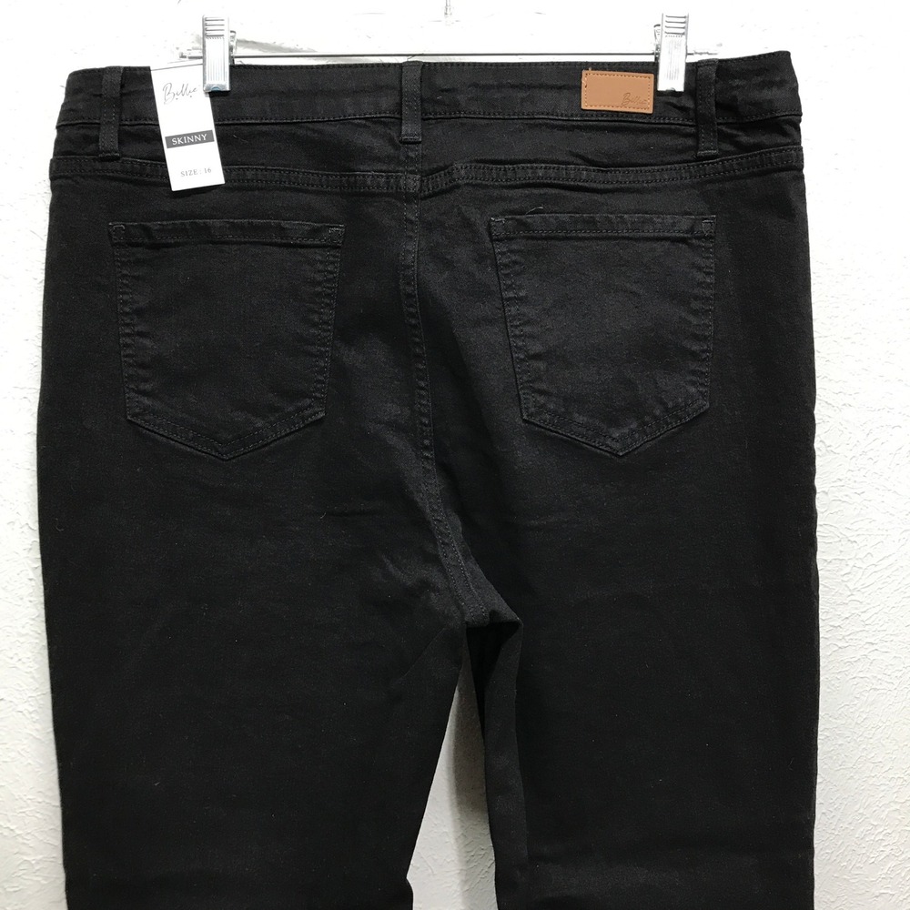 Billie Skinny Jeans Womens 16 Black Fit Solution High Rise Tummy Control Stretch - Picture 5 of 15